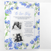 Programme Trois Volets Mariage de fleurs botaniques bleu Speedwell (Intérieur en premier)