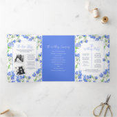 Programme Trois Volets Mariage de fleurs botaniques bleu Speedwell (Intérieur)