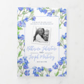Programme Trois Volets Mariage de fleurs botaniques bleu Speedwell (Page de couverture)