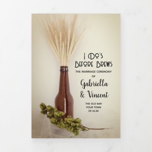 Programme Trois Volets Mariage de la brasserie Blé et houblon (Page de couverture)