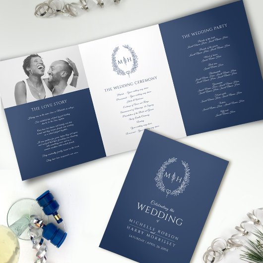 Programme Trois Volets Mariage de la marine monographie de couronne bleu