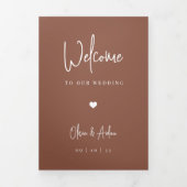 Programme Trois Volets Mariage de script moderne lettre de bienvenue & It (Page de couverture)