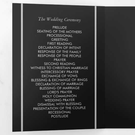 Programme Trois Volets Mariage de style géométrique simple (Intérieur en premier)