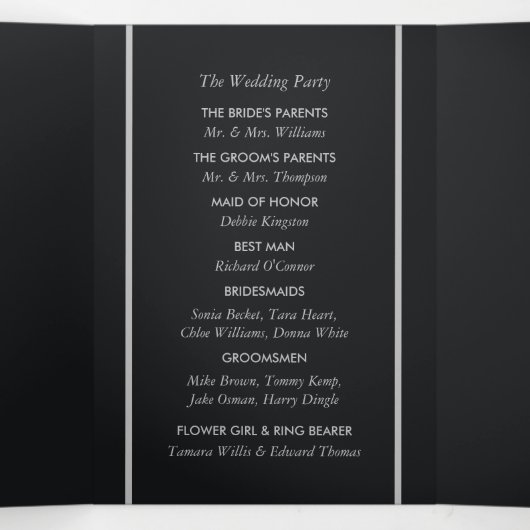 Programme Trois Volets Mariage de style géométrique simple (Intérieur au milieu)