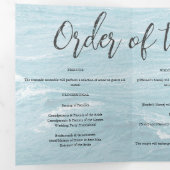 Programme Trois Volets Mariage d'été au bord de la mer bleue ondulée ombr (Intérieur en premier)