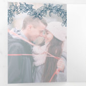 Programme Trois Volets Mariage d'hiver bleu mistletoe mariage botanique (Intérieur en premier)