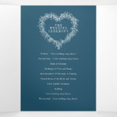 Programme Trois Volets Mariage d'hiver bleu mistletoe mariage botanique (Intérieur au milieu)