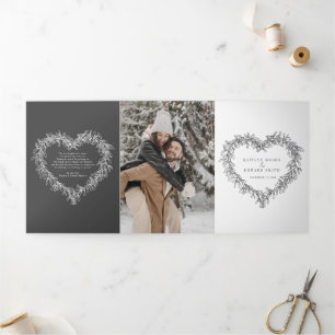 Programme Trois Volets Mariage d'hiver noir gris mistletoe botanique