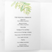 Programme Trois Volets Mariage Eucalyptus feuille vert (Intérieur en premier)