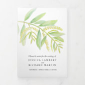 Programme Trois Volets Mariage Eucalyptus feuille vert (Page de couverture)