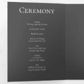 Programme Trois Volets Mariage gothique gris et noir (Intérieur en premier)