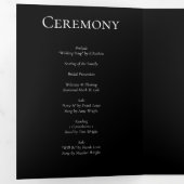 Programme Trois Volets Mariage gothique gris et noir (Intérieur en premier)