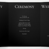 Programme Trois Volets Mariage gothique noir rose (Intérieur au milieu)
