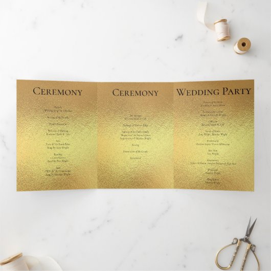 Programme Trois Volets Mariage gothique or et noir (Intérieur)