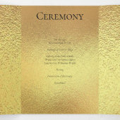 Programme Trois Volets Mariage gothique or et noir (Intérieur au milieu)