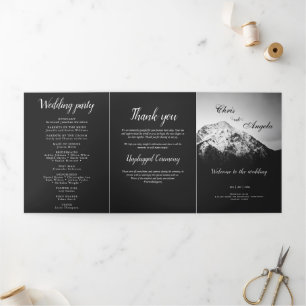Programme Trois Volets Mariage noir et blanc sous les montagnes