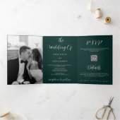 Programme Trois Volets Mariage tout-en-un vert émeraude (Intérieur)