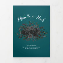 Mariage Turquoise Rose noir