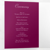 Programme Trois Volets Maroon Rose Wedding Programs (Intérieur en premier)