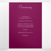 Programme Trois Volets Maroon Rose Wedding Programs (Intérieur au milieu)