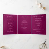 Programme Trois Volets Maroon Rose Wedding Programs (Intérieur)