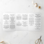 Programme Trois Volets Masse Mariage Floral Bleu Catholique (Intérieur)