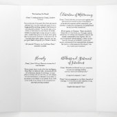 Programme Trois Volets Masse Mariage Floral Bleu Catholique (Intérieur au milieu)