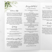 Programme Trois Volets Messe de mariage catholique florale verdure (Intérieur en premier)