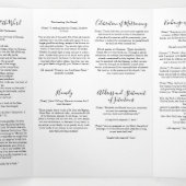 Programme Trois Volets Messe de mariage catholique florale verte bleue (Intérieur au milieu)