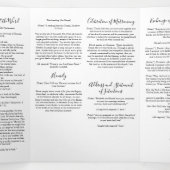Programme Trois Volets Messe de mariage catholique florale verte bleue (Intérieur au milieu)