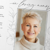 Programme Trois Volets Minimalist Botanical 3-Photo Funeral/Memorial