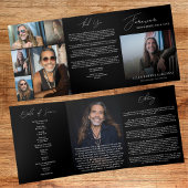 Programme Trois Volets Modern Elegant 7 Photo Trifold Funeral Program