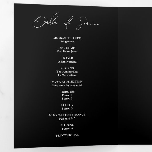 Programme Trois Volets Modern Elegant 7 Photo Trifold Funeral Program (Intérieur en premier)