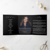Programme Trois Volets Modern Elegant 7 Photo Trifold Funeral Program (Intérieur)