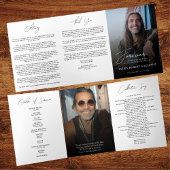 Programme Trois Volets Modern Elegant Photo Trifold Funeral Program