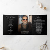 Programme Trois Volets Modern Elegant Photo Trifold Funeral Program (Intérieur)