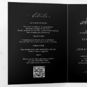 Programme Trois Volets Modern Minimalist Crest monogram Wedding Invite (Intérieur en premier)