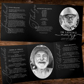 Programme Trois Volets Modern Order Of Service Obituary Funeral/Memorial