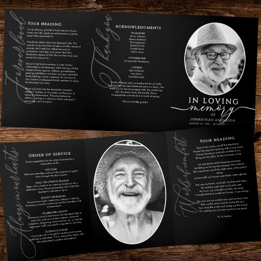 Programme Trois Volets Modern Order Of Service Obituary Funeral/Memorial