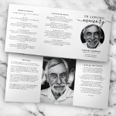 Programme Trois Volets Modern Script 2-Photo Trifold Funeral Program
