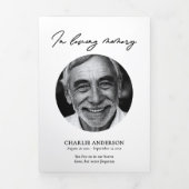 Programme Trois Volets Modern Script 3-Photo Trifold Funeral Program (Page de couverture)