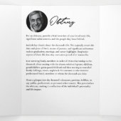 Programme Trois Volets Modern Script 3-Photo Trifold Funeral Program (Intérieur au milieu)