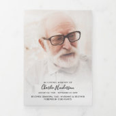 Programme Trois Volets Modern Script 7-Photo Funeral/Memorial (Page de couverture)