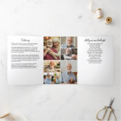 Programme Trois Volets Modern Script 7-Photo Funeral/Memorial (Intérieur)