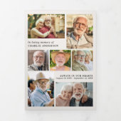 Programme Trois Volets Modern Script 8-Photo Funeral/Memorial (Page de couverture)