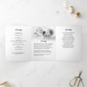 Programme Trois Volets Moderne Script 8-Photo Funérailles/Mémorial (Intérieur)