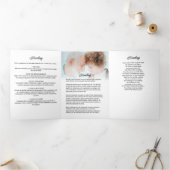 Programme Trois Volets Moderne Script 8-Photo Funérailles/Mémorial (Intérieur)