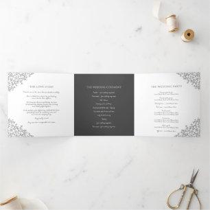 Programme Trois Volets Mono monogram Art histoire dévouement mariage