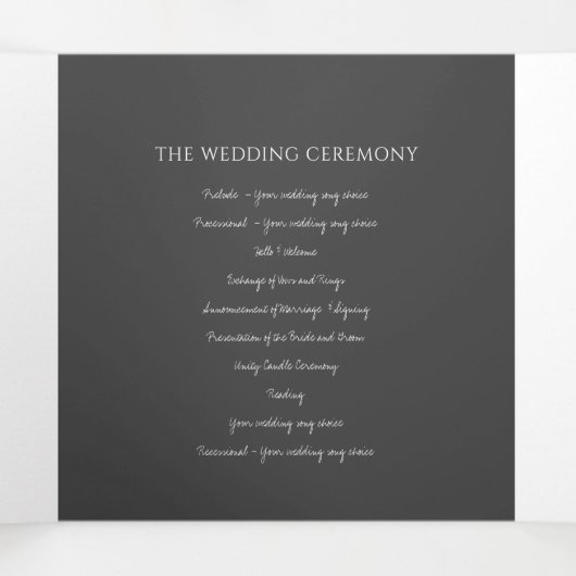 Programme Trois Volets Mono monogram Art histoire dévouement mariage (Intérieur au milieu)