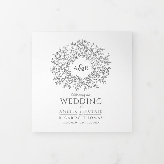 Programme Trois Volets Mono monogram Art histoire dévouement mariage (Protection)